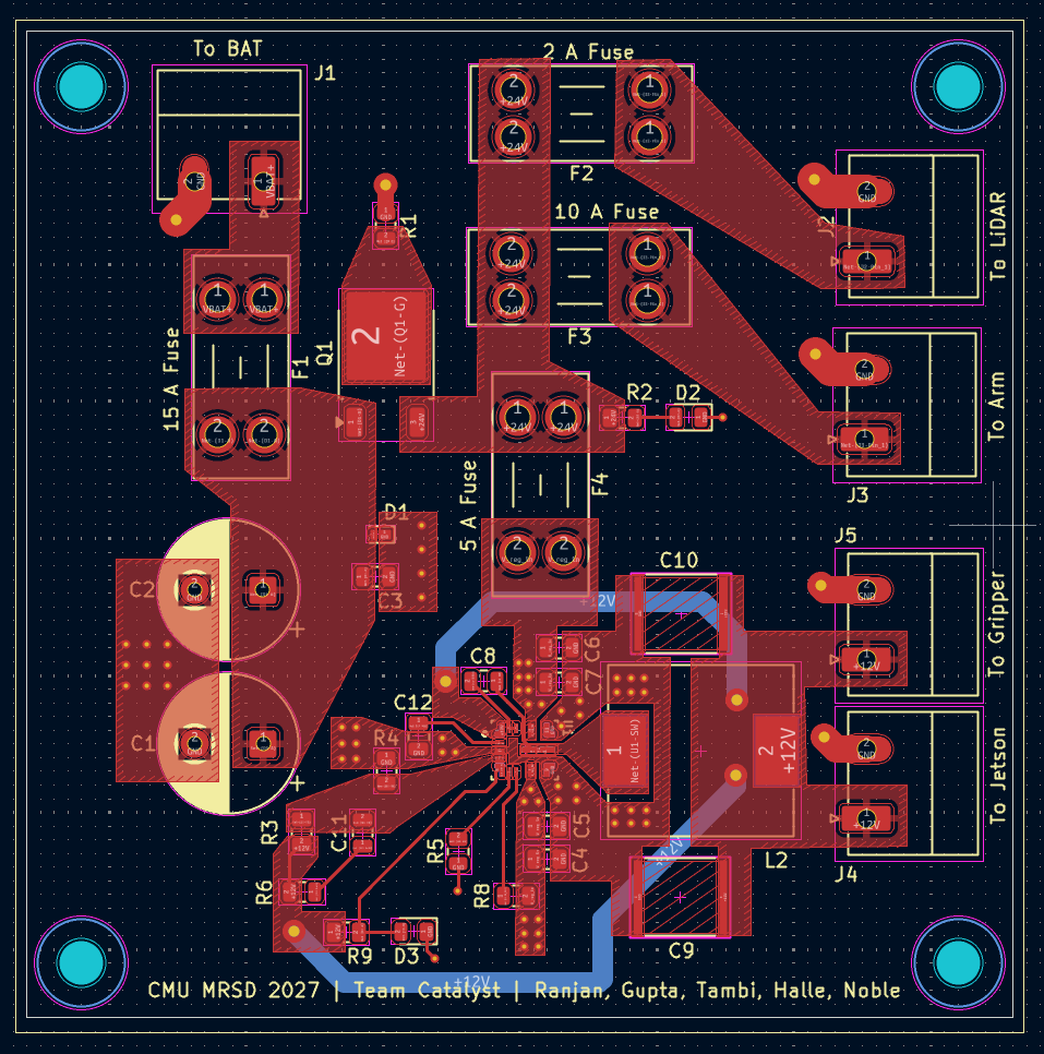 Power distribution PCB